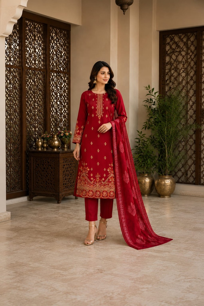Premium Lawn 3-Pc Red
