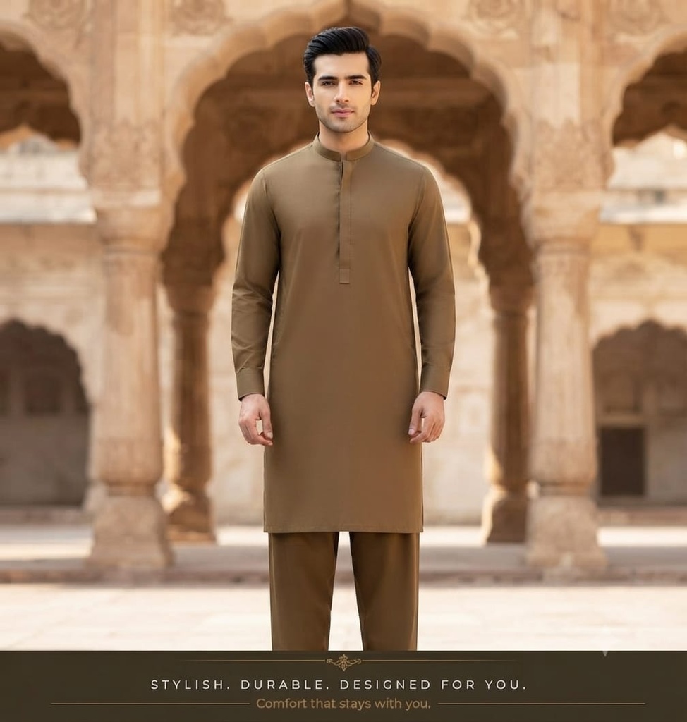 Premium Men's Wash & Wear Suit Khaki