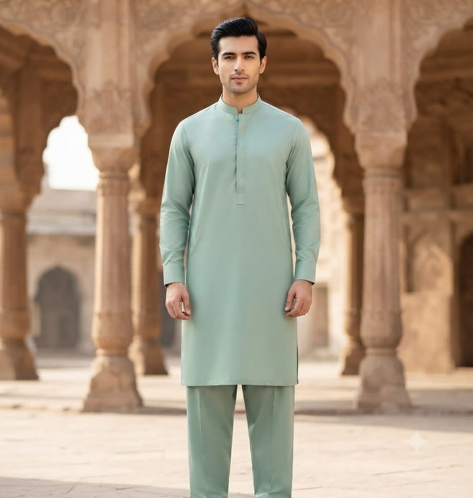 Premium Men's Wash & Wear Suit CGreen