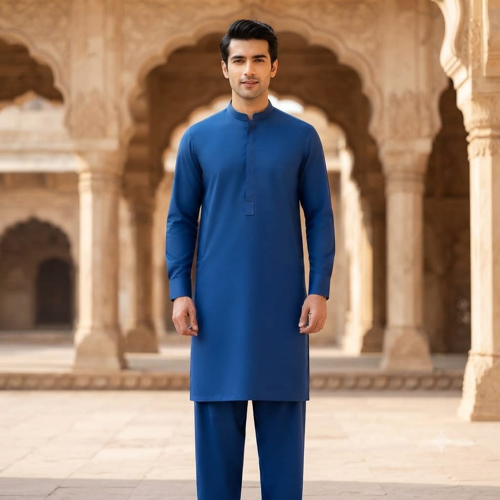 Premium Men's Wash & Wear Suit SBlue