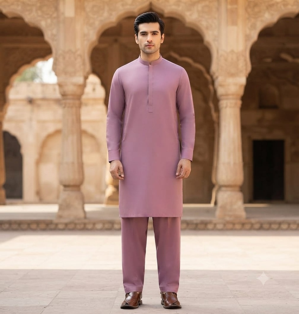 Premium Men's Wash & Wear Suit Pink