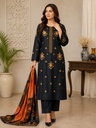 Premium Lawn 3-Piece Suit Black