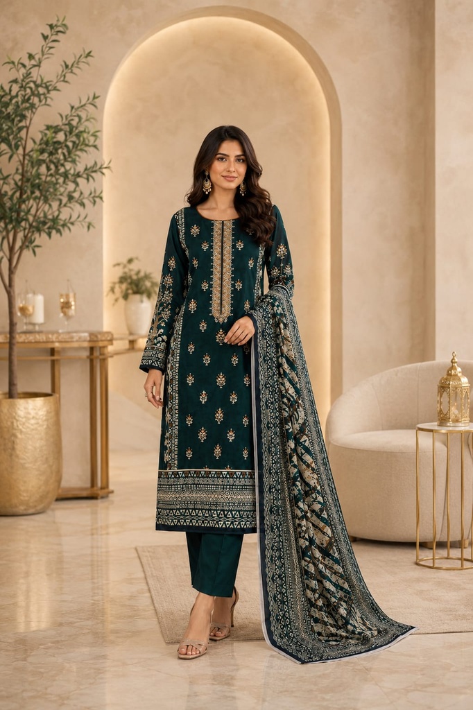 Premium Lawn 3Pc Suit Green
